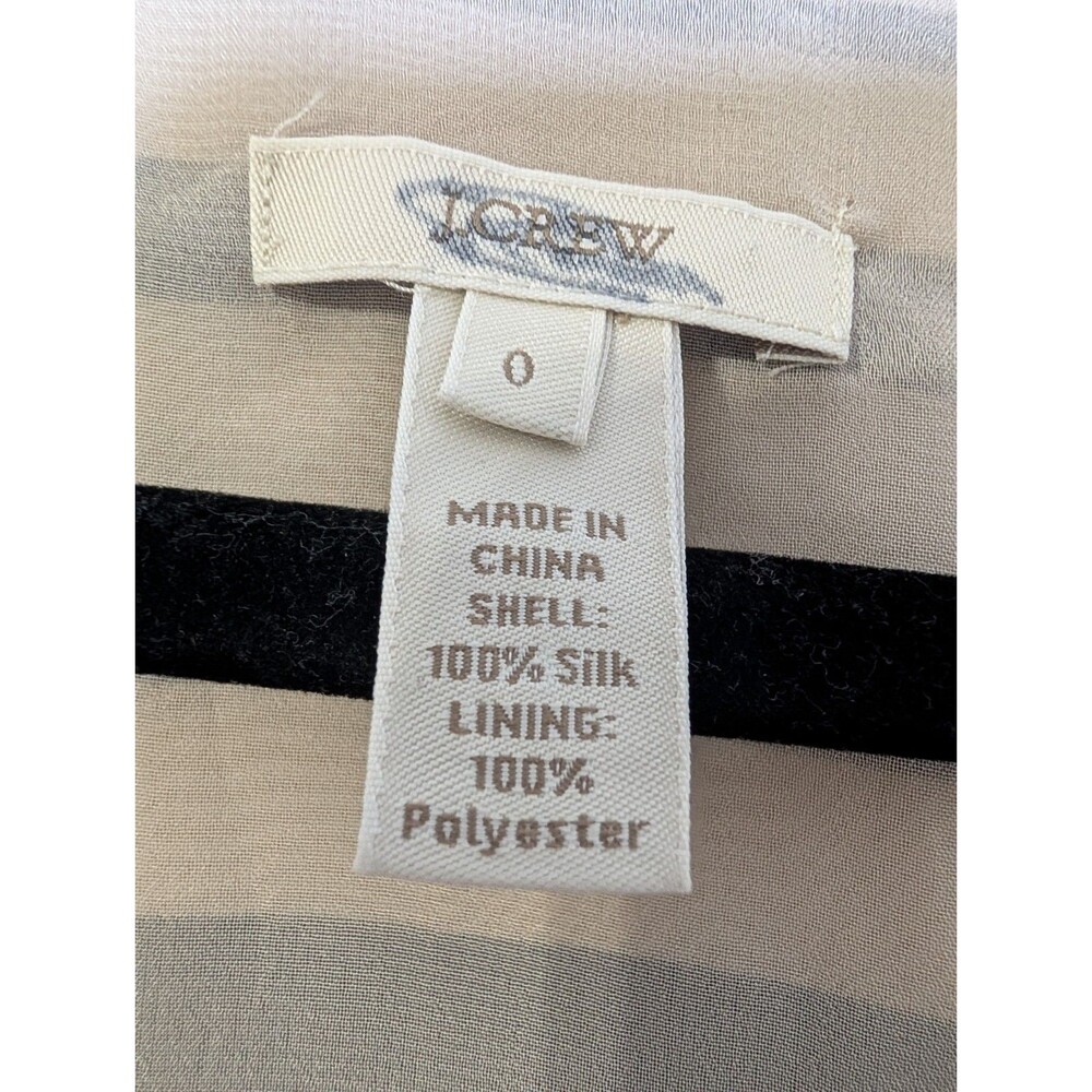 J. Crew Silk Striped Surplice Top Size 0 Quiet Luxury Nautical Blouse Summer - Picture 3 of 7